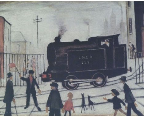 •L.S. LOWRY (1887-1976) ARTIST SIGNED COLOUR PRINT  'Level Crossing with train', from an edition of 750, signed in pencil  18