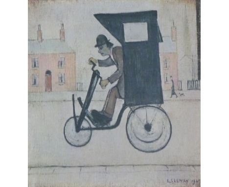 •L.S.  LOWRY (1887 - 1976) ARTIST SIGNED COLOUR PRINT  'The Contraption' Guild stamped and signed 12 1/2" x 11 3/4" (32cm x 3