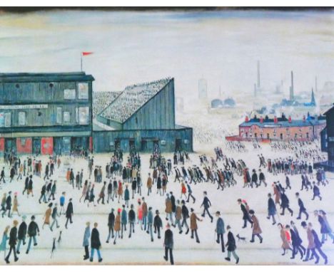 •L.S. LOWRY (1887-1976) ARTIST SIGNED COLOUR PRINT  'Going to the Match'  from an edition of 300, guild stamped and  signed i
