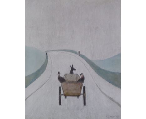 •L.S. LOWRY (1887-1976) ARTIST SIGNED COLOUR PRINT  'The Cart'  An edition of 850, guild stamped and signed  19 1/2" x 15 3/4