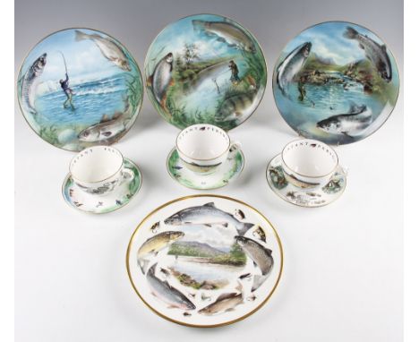 Coalport China Limited edition plates: Gone Fishing series sea fishing 834/5000, coarse fishing 176/5000, game fishing 60/500