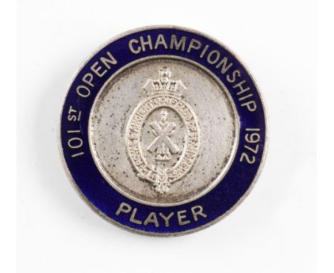 1972 Official R&amp;A Open Golf Championship players enamel badge-played at Muirfield and won by Lee Trevino defending champi