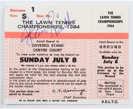 Tennis - 1984 Lawn Tennis Championships Wimbledon Tickets - To include ticket Men's Final McEnroe (3rd title) beat Connors wi