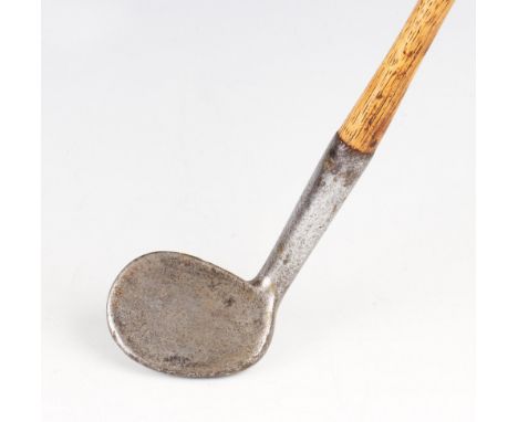 Very early Fairlie's Pat No 3783 Anti- shank smf  niblick c.1890 - with near circular head stamped R Forgan &amp; Son and POW