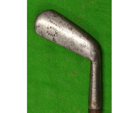 Early G. Nicoll "F.G Tait Cleek" smf iron  - with a period style replaced hide grip with thick underlisting Note F.G Tait (b.