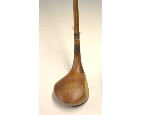 Jas H Busson light stained socket head brassie - brass sole plate and good straight stiff shaft 