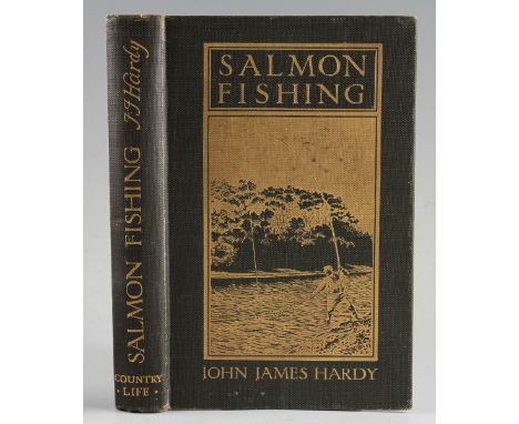 Hardy, J.J. - "Salmon Fishing" 1907 1st Ed., London, in original decorative gold gilt cloth boards, light wear to covers, int