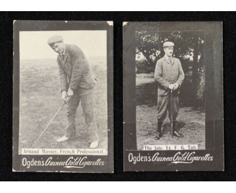 2x Ogden's Guinea Gold real photograph golf cards c.1901- to incl Arnaud Massey French Professional and The late Lt F.G Tait 