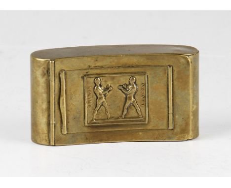 Brass Boxing Snuff Box - Depicting Bare Knuckle Champion Tom Spring v John Langen.  The most famous of his fights was with Jo
