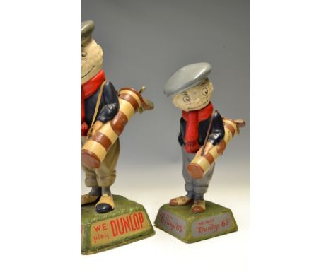 Very rare small 12" Dunlop caddy papier-mâché  golf ball advertising figure - inscribed Dunlop 65 to the rear of the head - m