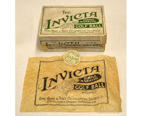 Golf Ball Box c.1910 - The Army &amp; Navy Co-operative Society Ltd "The Invicta Dimple Marking" golf ball box -  with lift o