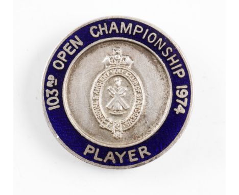 1974 Official R&amp;A Open Golf Championship players enamel badge-played at Royal Lytham and St Anne's and won by Gary Player