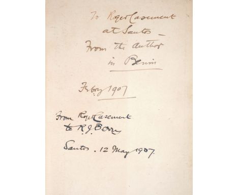 1907: Roger Casement's signed presentation copy of 'At the Back of the Black Man's Mind' by R. E. Dennet At the Back of the B