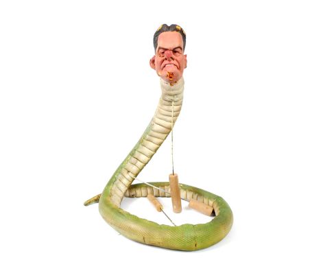 1984-1996 Peter Mandelson 'Spitting Image' puppet. The Peter Mandelson snake puppet used by Spitting Image. With the head of 