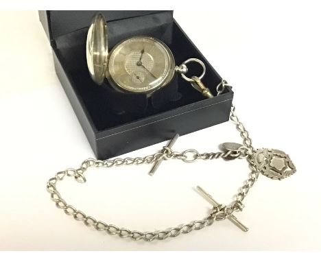 A 1851 Silver Pocket watch, chain & fob. Postage category B