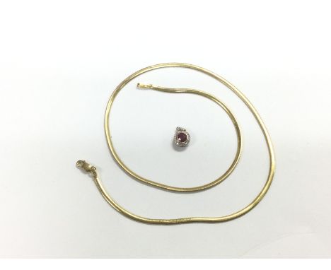 A 9ct gold rope chain and a diamond set 9ct rose gold pendant (2). Total approx weight 8.4g. Shipping category A.