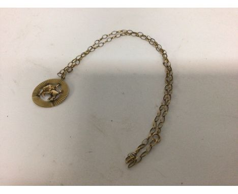 A 9 ct gold chain and pendant, 5.3 grams