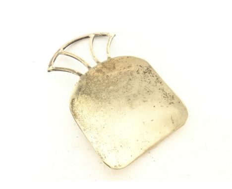 An unusual silver caddy spoon, postage cat A