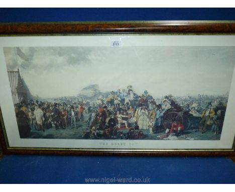 A large framed Print entitled 'The Derby Day' from a painting by W.P. Frith, London published March 3rd 1863 by E. Gambart &a