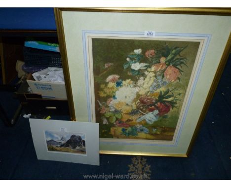 A large floral print by Alice Salter -Marshall and one other