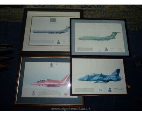 Four Royal Air Force Squadron prints including Hawk T IA, VC10 K.2, VC10K.3 and Hawk T./A Royal Air Force Aerobatic Team.