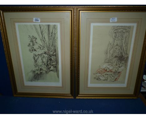 A framed and mounted William Russell Flint Print 'Madame du Berry The Reclining Beauty', 16 3/4" x 22 3/4", plus one other.