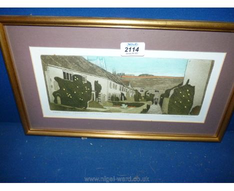 A framed and mounted Limited Edition Print no. 18/175 'Vicars Close, Chichester Cathedral', signed in pencil, John Brunsdon, 