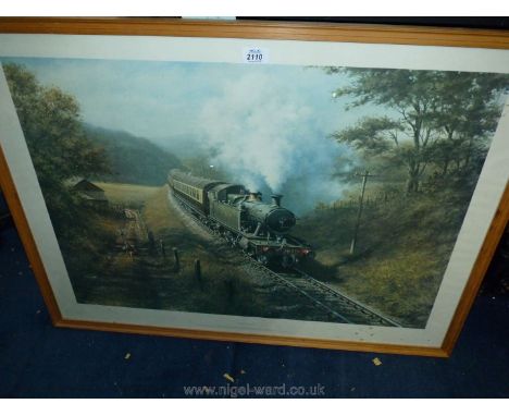 A large framed Don Brackon Print entitled ''Racing The Train'', 35 1/4" x 26 1/4".
