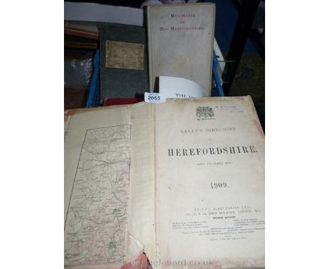 Three Kelly's Directory of Hereford to include 1909, 1939 and 1941, small folding Ordnance Survey Map of Herefordshire contai