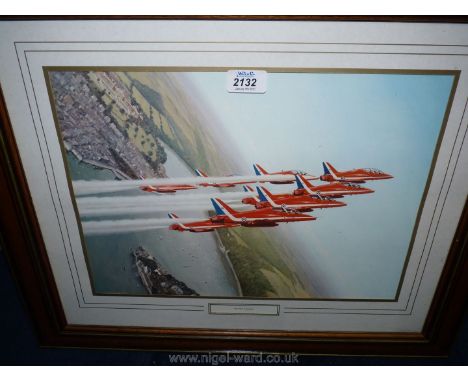 A framed and mounted Gerald Coulson print 'The Red Arrows'.