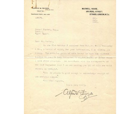 [CARTER HOWARD]: (1874-1939) English archaeologist and Egyptologist who discovered the Tomb of Tutankhamun in 1923. T.L.S., A