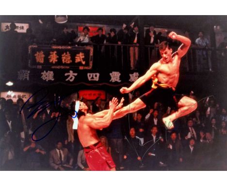 VAN DAMME JEAN-CLAUDE: (1960- ) Belgian Actor. Multiple signed 10 x 8 colour photograph by Van Damme and by Bolo Yeung (1946-