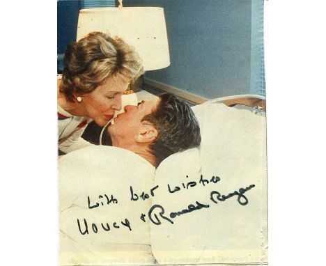REAGAN RONALD: (1911-2004) American President 1981-89, formerly a film actor of the 1940s and 1950s &amp; NANCY (1921-2016) A