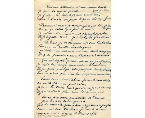 DUMAS ALEXANDRE: Fils (1824-1895) French Author and Dramatist. Rare autograph poem in the hand of Dumas, A.L.S., `A. Dumas fi