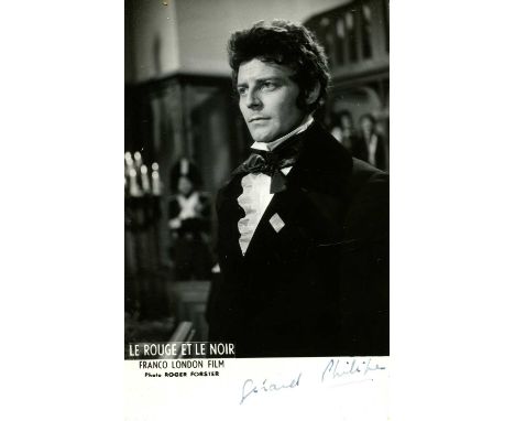 PHILIPE GERARD: (1922-1959) French actor. A scarce vintage signed postcard photograph of the actor standing in a half-length 