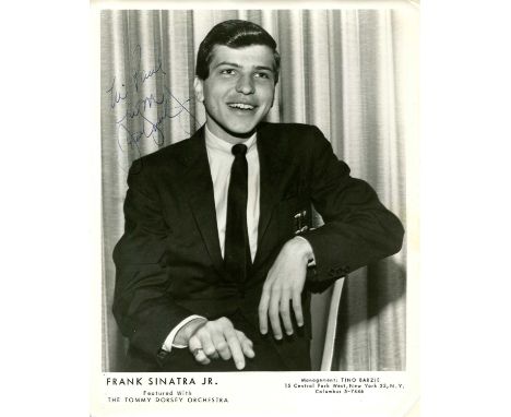 SINATRA JR. FRANK: (1944-2016) American jazz and big band singer, the son of Frank Sinatra. Vintage signed and inscribed 8 x 