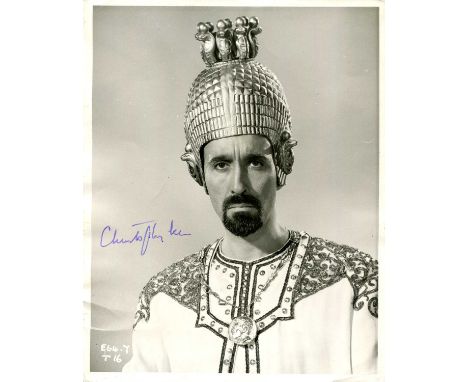LEE CHRISTOPHER: (1922-2015) English actor. A good signed 8 x 10 photograph, the original vintage portrait depicting Lee in a