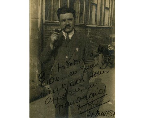 COSTES DIEUDONNE: (1892-1973) French fighter ace of World War I, and later a distance records-breaking aviator. Vintage signe
