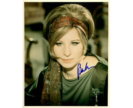 STREISAND BARBRA: (1942- ) American singer and actress, Academy Award winner. A good signed colour 8 x 10 photograph of the a