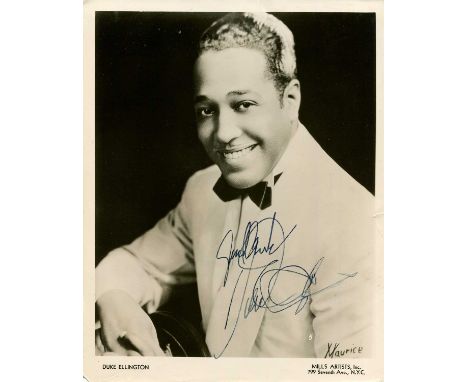 ELLINGTON DUKE: (1899-1974) American jazz composer and pianist. Signed 8 x 10 photograph, the original vintage publicity port