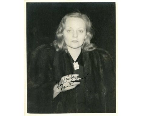 BANKHEAD TALLULAH: (1902-1968) American actress. Vintage signed 8 x 10 photograph, the slightly out-of-focus candid image sho