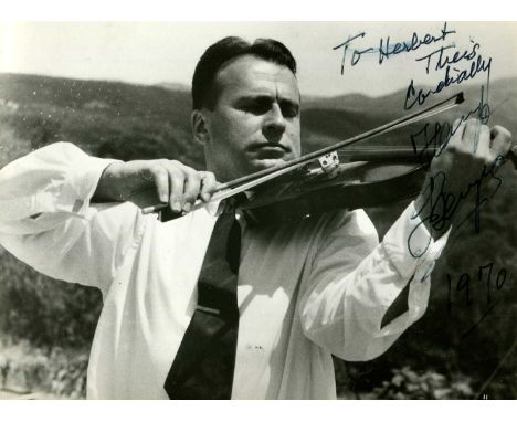 SZERYNG HENRYK: (1918-1988) Polish-Mexican violinist. Vintage signed and inscribed 9.5 x 7 photograph of Szeryng standing out