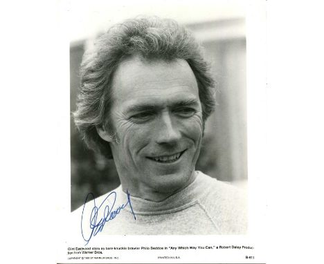 EASTWOOD CLINT: (1930- ) American actor and film director, Academy Award winner. An excellent signed 8 x 10 photograph of Eas