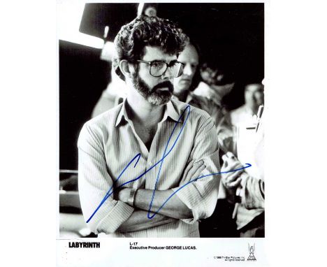 LUCAS GEORGE: (1944- ) American film Director, an Academy Award nominee. Signed 8 x 10 photograph by Lucas, the image depicti
