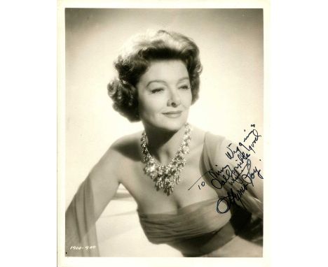 LOY MYRNA: (1905-1993) American actress, the recipient of an Honorary Academy Award. Signed and inscribed 8 x 10 photograph o