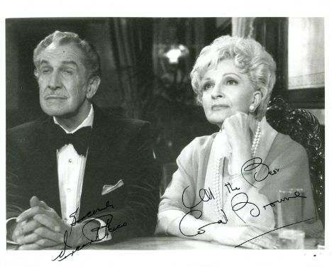 TIME EXPRESS: Signed 10 x 8 photograph by both Vincent Price (Jason Winters) and Coral Browne (Margaret Winters) individually