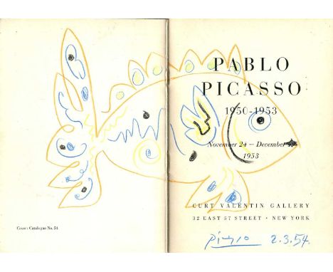 PICASSO PABLO: (1881-1973) Spanish painter, a co-founder of the Cubist movement. A small 8vo printed exhibition catalogue for