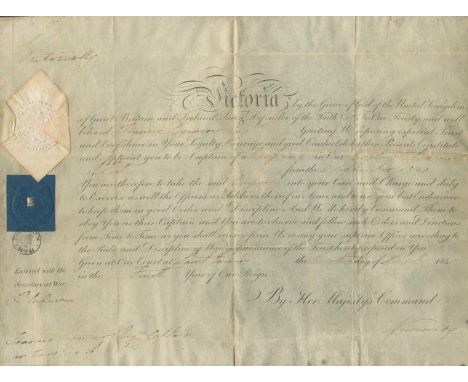 VICTORIA: (1819-1901) Queen of the United Kingdom of Great Britain and Ireland 1837-1901. D.S., Victoria R I, as Queen, at th