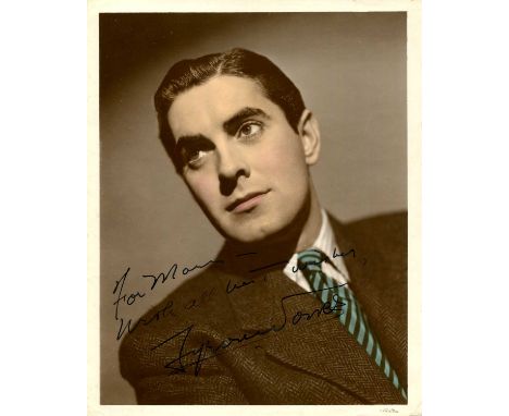 POWER TYRONE: (1914-1958) American actor. A good vintage signed and inscribed colour 8 x 10 photograph of the handsome actor 