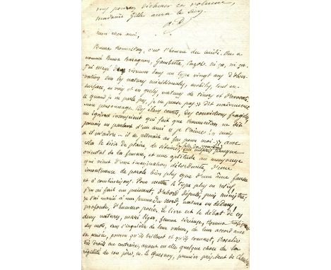 DAUDET ALPHONSE: (1840-1897) French novelist. A very interesting A.L.S., `Alph Daudet´, signed three times, also to the headi